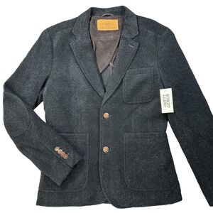 NIFTY GENIUS Black Chenille Kurt Notched Lapel Blazer 2-Button Men's Small NEW